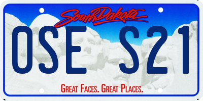SD license plate 0SES21