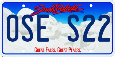 SD license plate 0SES22