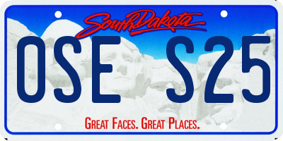 SD license plate 0SES25