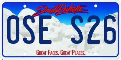 SD license plate 0SES26