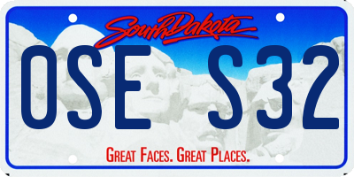 SD license plate 0SES32