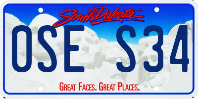 SD license plate 0SES34