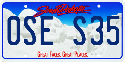 SD license plate 0SES35