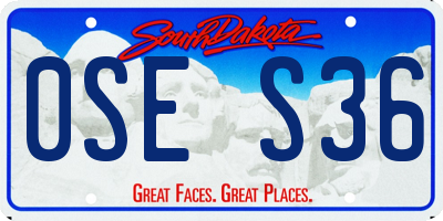 SD license plate 0SES36