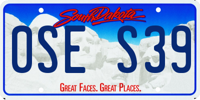SD license plate 0SES39