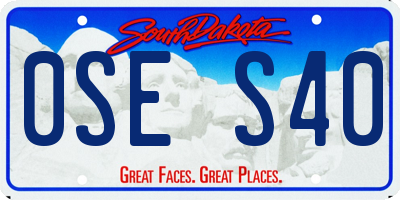 SD license plate 0SES40