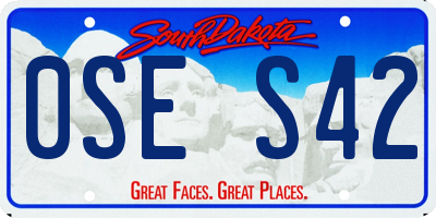 SD license plate 0SES42