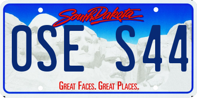 SD license plate 0SES44