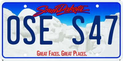 SD license plate 0SES47