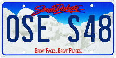 SD license plate 0SES48