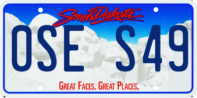 SD license plate 0SES49