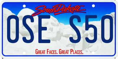 SD license plate 0SES50