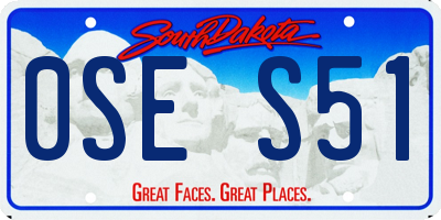 SD license plate 0SES51