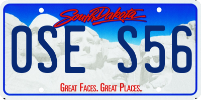 SD license plate 0SES56
