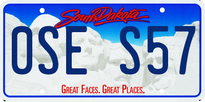 SD license plate 0SES57