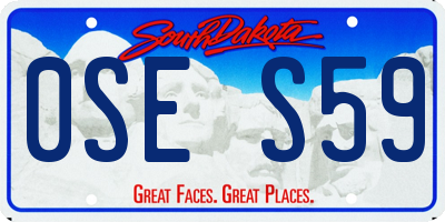 SD license plate 0SES59