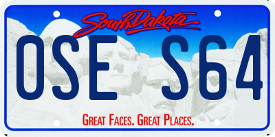 SD license plate 0SES64