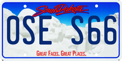 SD license plate 0SES66
