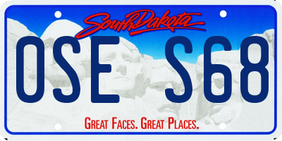 SD license plate 0SES68
