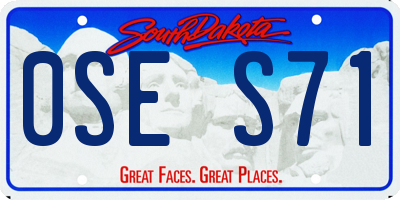 SD license plate 0SES71