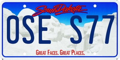 SD license plate 0SES77