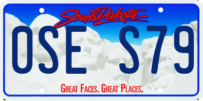 SD license plate 0SES79