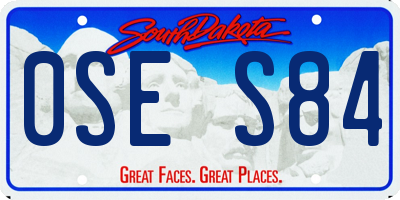 SD license plate 0SES84