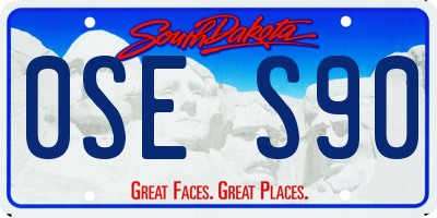 SD license plate 0SES90