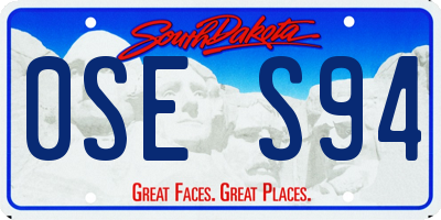 SD license plate 0SES94