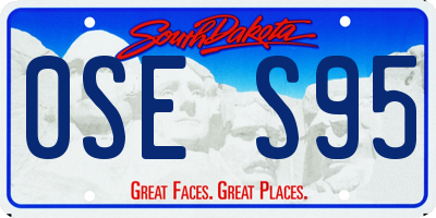 SD license plate 0SES95