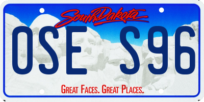 SD license plate 0SES96