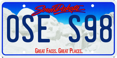SD license plate 0SES98