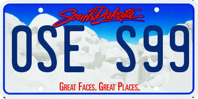 SD license plate 0SES99