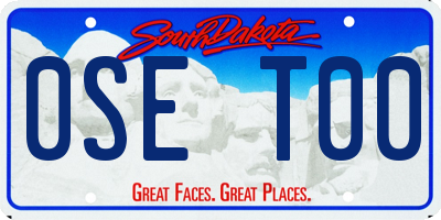 SD license plate 0SET00