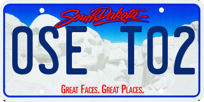 SD license plate 0SET02