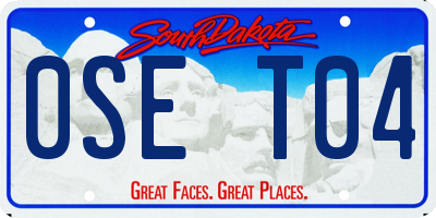 SD license plate 0SET04