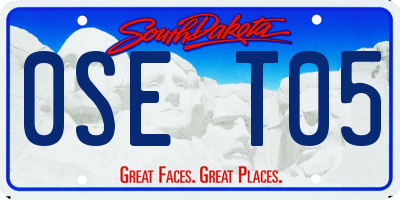 SD license plate 0SET05