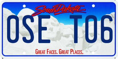 SD license plate 0SET06