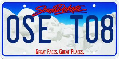 SD license plate 0SET08