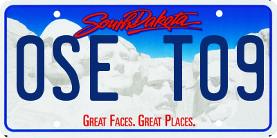 SD license plate 0SET09