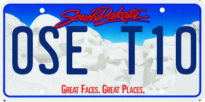 SD license plate 0SET10