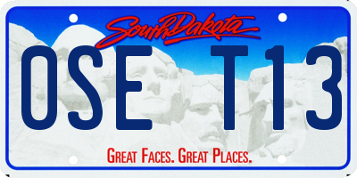 SD license plate 0SET13