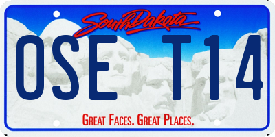 SD license plate 0SET14