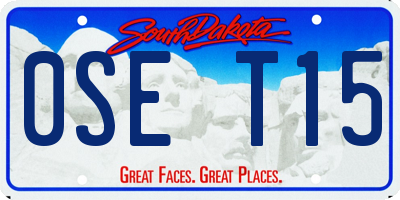 SD license plate 0SET15
