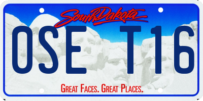 SD license plate 0SET16