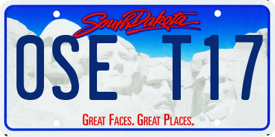 SD license plate 0SET17
