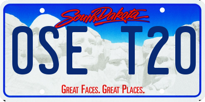 SD license plate 0SET20