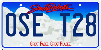 SD license plate 0SET28