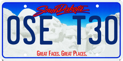 SD license plate 0SET30