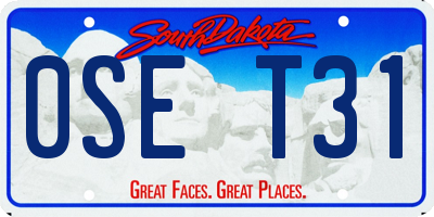 SD license plate 0SET31